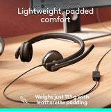Logitech H570e USB Headset Microphone PC Mac USB-C - Black | Stereo so