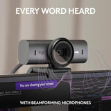 Logitech MX Brio Webcam Ultra HD 4K pour collaboration et diffusion en continu, 1080p à