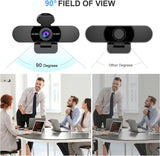 ViewSonic 1080P USB Webcam with 3-IN-1 Bracket (Magnetic, Clip and Tripod Mount) and USB Type A to Type A Cable, Black/Silver
