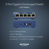 Commutateur non géré Ethernet Gigabit 5 ports NETGEAR (GS105NA) - Bureau o