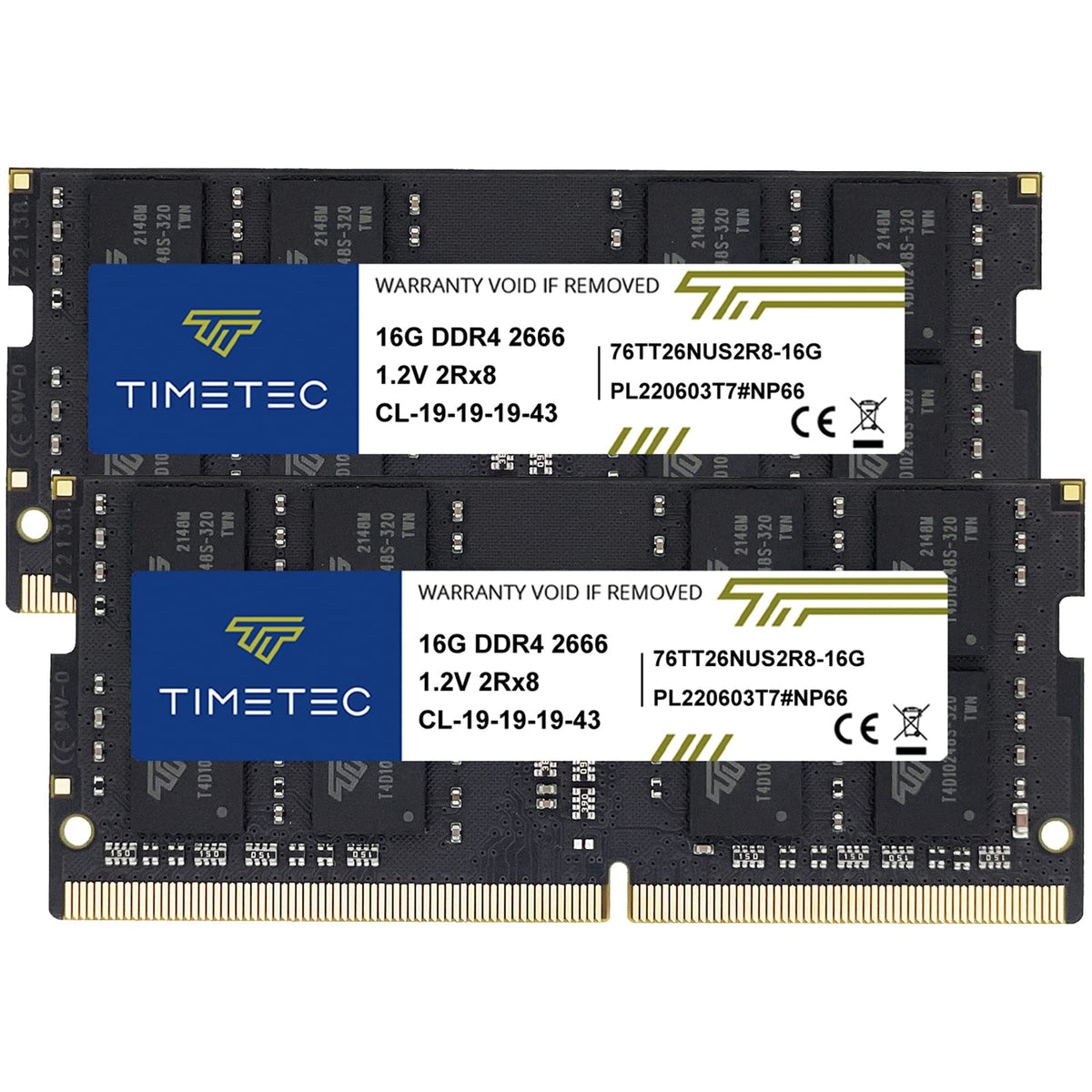 Timetec 32GB KIT (2x16GB) DDR4 2666MHz (PC4-2666V) PC4-21300 SODIMM La