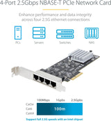 Carte réseau PCIe StarTech.com à 4 ports 2,5 Gb/s NBASE-T, Intel I225-V, Q