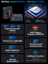 GMKtec M5 Ultra Mini PC de jeu AMD Ryzen 7 7730U (mise à niveau 7430U/ 5825