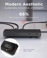 Lenovo USB-C Dual Display Travel Dock - 7 Ports, Integrated USB-C Cabl