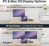 Station d'accueil universelle Targus USB C avec Quad 4K (QV4K), simple 5K/Q