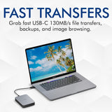 LaCie Mobile Drive 2TB External Hard Drive Portable HDD - Moon Silver,