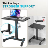 ViewSonic Electric Height Adjustable Mobile Cart with Smooth Motorized LIFT, Laptop Tray, Black.