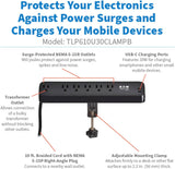 Eaton Tripp Lite series Desk Clamp Power Strip Surge Protector, 6-Outl
