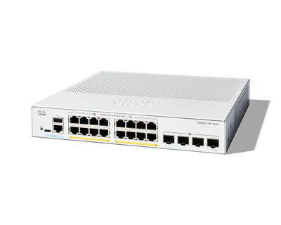 Cisco Catalyst 1300-16P-4X Managed Switch, 16 Port GE, PoE, 4x10GE SFP