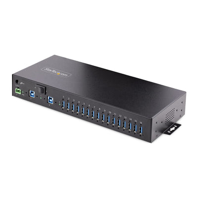 StarTech.com 16-Port Industrial USB 3.0 Hub 5Gbps, Metal, DIN/Surface/
