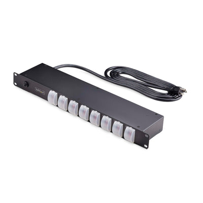 StarTech.com 8-Outlet Horizontal Rack Mount PDU, 1U Power Strip, Outle