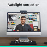Webcam Logitech C925-E, appels vidéo HD 1080p/30 ips, correction de la lumière
