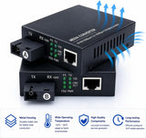 Elfcam® - 1 Pair Gigabit Fiber Ethernet Converters 1000M/100M/10M, SFP