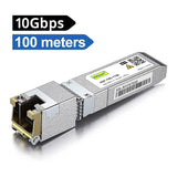 10Gtek 100 Meter 10GBase-T SFP+ to RJ45 Transceiver, RJ45 to SFP+ Copp