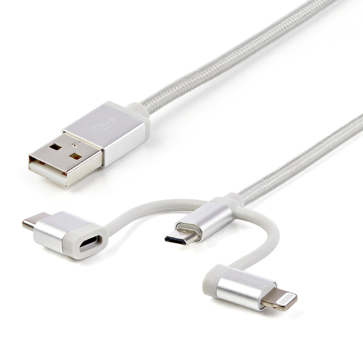 StarTech.com 6ft (1.8m) USB Multi-Charging Cable, USB to Lightning/USB