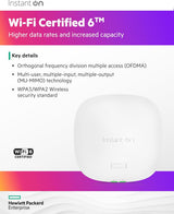 HPE Networking Instant On Access Point AP25 4x4 WiFi 6 Indoor Wireless
