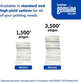 Brother Genuine TN336C High-Yield Cyan Toner Cartridge, Higher Yield f