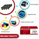 CS820 Toner Cartridge Compatible for LeXmark CS820 CX820 72K00CG Cyan