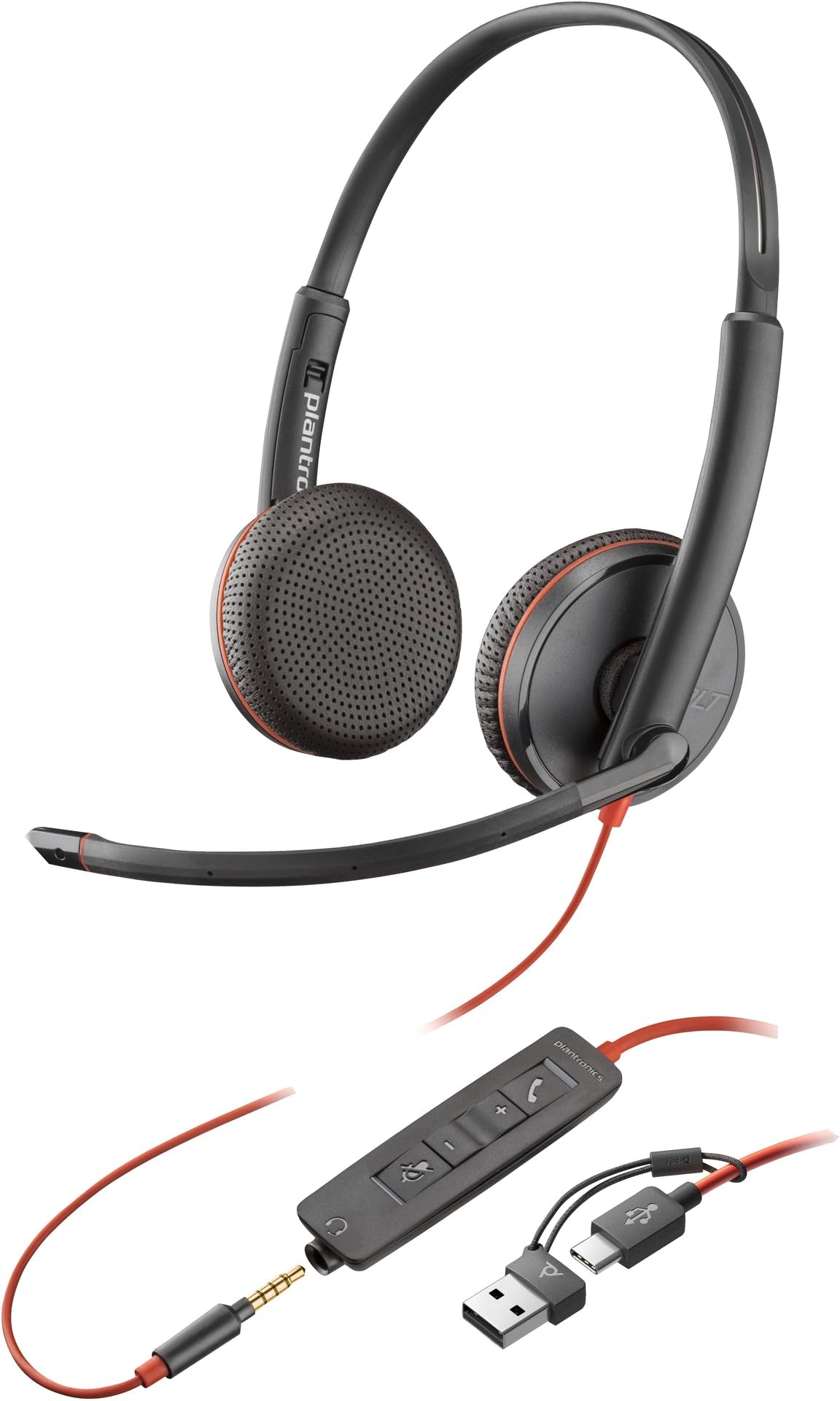 Câble de casque POLY USB Type-C et microphone 3,5 mm SoundGuard