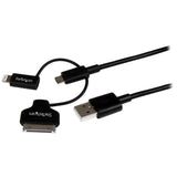 StarTech.com 1m 3 ft Black Apple 8-pin Lightning or 30-pin Dock Connec