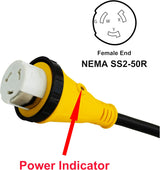 PEAKTOW Cordon de générateur et kit combiné de boîte d'entrée d'alimentation 50 A de 4,5 m, avec