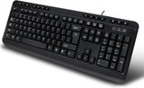 Adesso AKB-132HB Multimedia USB Keyboard with 3 Hubs, Black