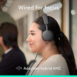 Logitech Zone Wired 2 for Business – Casque antibruit filaire avec adaptateur