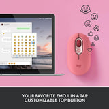 Logitech POP Mouse, Wireless Mouse with Customizable Emojis, SilentTou