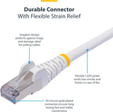 Câble Ethernet CAT8 StarTech de 1,8 m, blanc, RJ45 sans accroc, 25G/40G, 2000 MHz, POE 100 W, fil de cuivre nu S/FTP 26 AWG, LSZH, cordon de raccordement réseau blindé