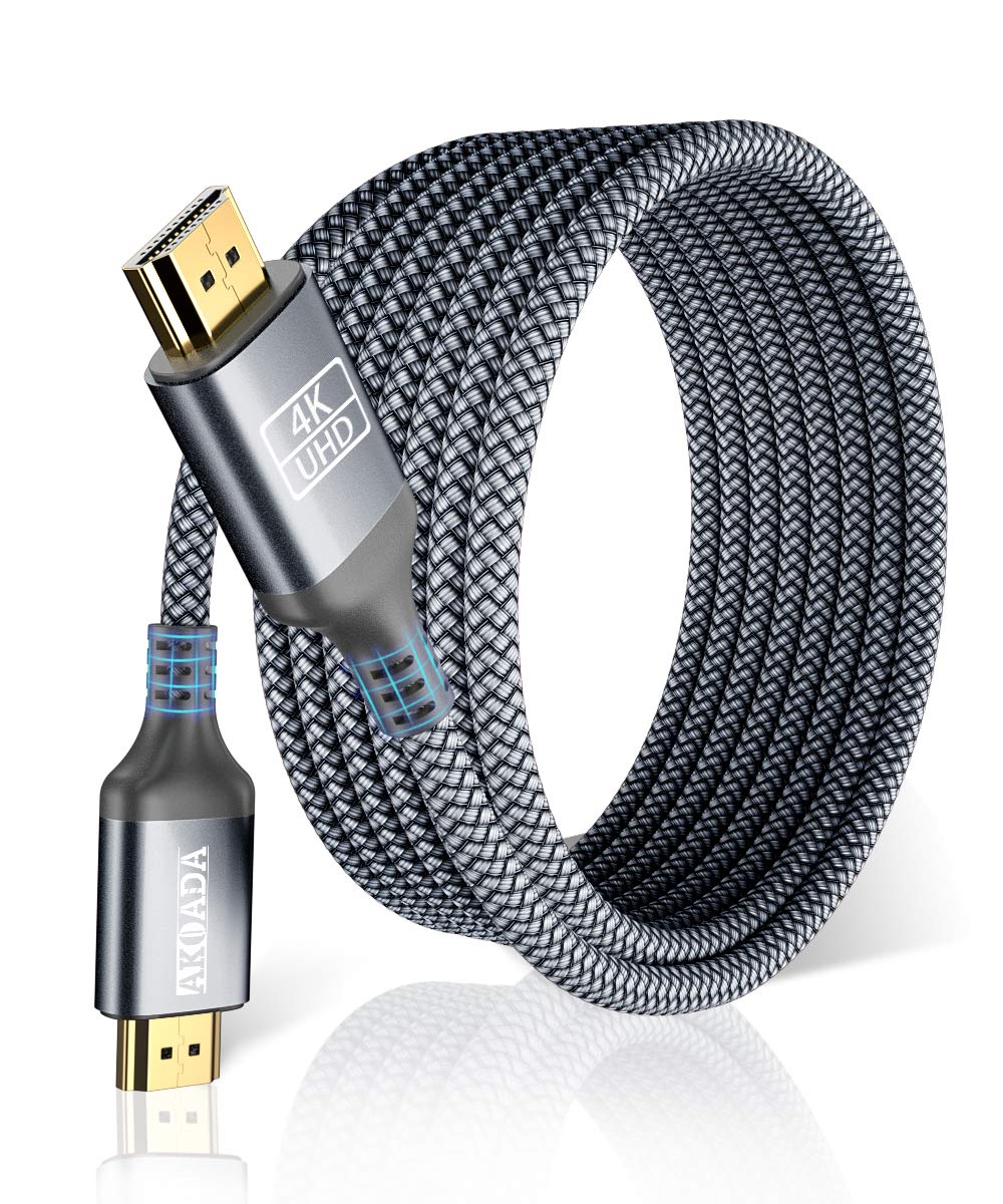 4K HDMI Cable 25ft, AkoaDa Braided HDMI Cable, High Speed HDMI Cables