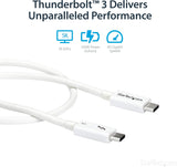 StarTech.com 1.6ft (50cm) Passive Thunderbolt 3 Cable, 40Gbps, 100W PD