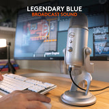 Microphone à condensateur USB Logitech Yeti Argent