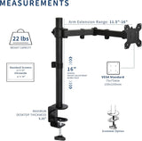 StarTech Wall Mount Workstation, VESA Mount for 32 Monitors (22LB/10KG), Fully Articulating Single Monitor Mount & Keyboard Tray W/Desktop Computer/PC