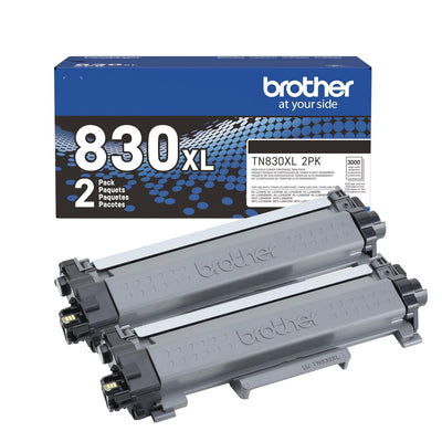 Brother Genuine TN830XL2PK High Yield Black Toner Cartridge 2-Pack for