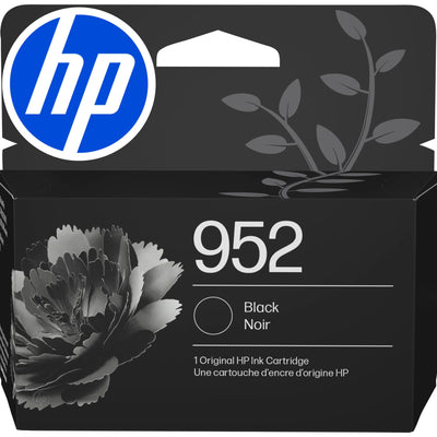 Original HP 952 Black Ink Cartridge, Works with HP OfficeJet 8702, HP