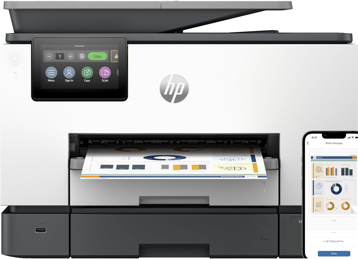 Imprimante multifonction HP Officejet Pro 9130b filaire et sans fil, couleur