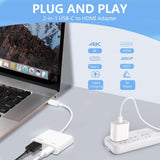 Type C to HDMI to USB C Adapter, USB C to HDMI Adapter with 100W Fast
