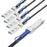 10Gtek 100G QSFP28 to 4X 25G SFP28 Breakout DAC Passive Direct Attach