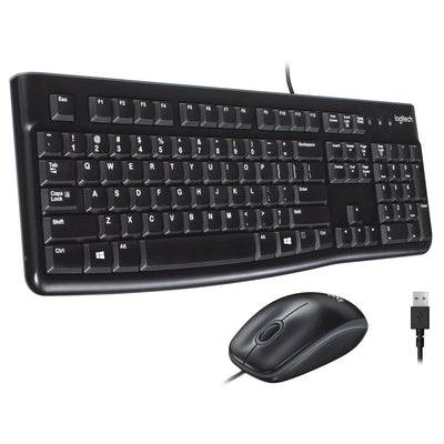 Logitech MK120 Wired Keyboard and Mouse Combo for Windows, Optical Wir