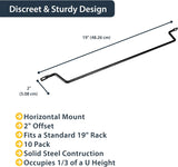 StarTech.com Horizontal Cable Lacing Bars 2 IN Offset - 10 Pack