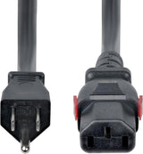 StarTech 15ft (4.5m) Heavy Duty Power Cord, NEMA 5-15P to Locking C13,