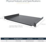 StarTech.com 1U Server Rack Shelf - Universal Rack Mount Cantilever Sh
