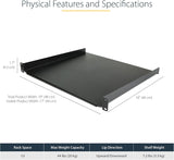 StarTech.com 1U Server Rack Shelf - Universal Rack Mount Cantilever Sh