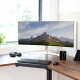 Manchon d'angle en acier StarTech pour bureau, pour bureaux en L/d'angle, jusqu'à 38,1 mm (1,5 po) d'épaisseur, AJOUTEZ de l'espace pour le clavier/la souris - Rallonge/plateau pour bois/acier