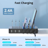 Station de charge USB de bureau 10 appareils Tablettes Ordinateurs portables Liseuses