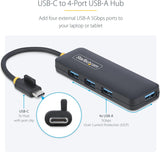StarTech.com Hub USB-C 4 ports, USB 3.0 (5 Gb/s), USB-C vers 4 ports USB-A, auto-alimenté