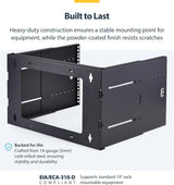 StarTech.com 2-Post 6U Wall Mounted Rack, Adjustable Depth up to 16in