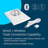 Trackball sans fil Kensington SlimBlade Pro EQ, Bluetooth, 2.4 GHz