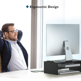 BONTEC Wood Monitor Stand Riser, Desk Monitor Stand with Smartphone Ho
