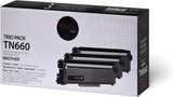 Lot de 3 toners de remplacement pour Brother TN-660 TN660 - Noir